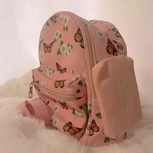 LD (brand) Pink Mini Backpack - Daisies & Butterfly Pattern